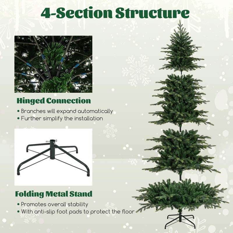 6/7.5/9 FT Pre-lit Artificial Christmas Tree with 714/1162/1770 Branch Tips, 260/380/560 LED Lights, 11 Lighting Modes, Timer, Remote Control