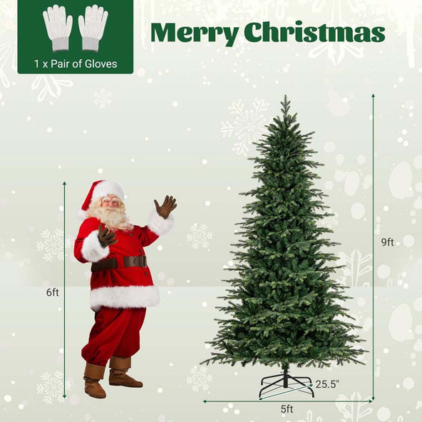 6/7.5/9 FT Pre-lit Artificial Christmas Tree with 714/1162/1770 Branch Tips, 260/380/560 LED Lights, 11 Lighting Modes, Timer, Remote Control