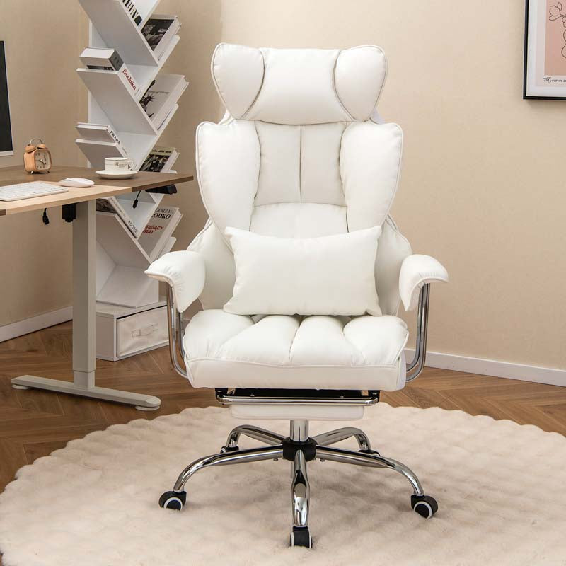 High Back Big & Tall Executive Office Chair with Reclining Backrest & Retractable Footrest, PU Leather Swivel Computer Task Chair