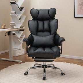 High Back Big & Tall Executive Office Chair with Reclining Backrest & Retractable Footrest, PU Leather Swivel Computer Task Chair