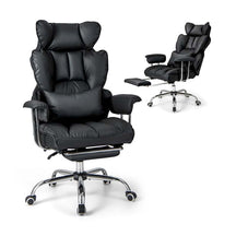 High Back Big & Tall Executive Office Chair with Reclining Backrest & Retractable Footrest, PU Leather Swivel Computer Task Chair