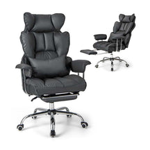 High Back Big & Tall Executive Office Chair with Reclining Backrest & Retractable Footrest, PU Leather Swivel Computer Task Chair