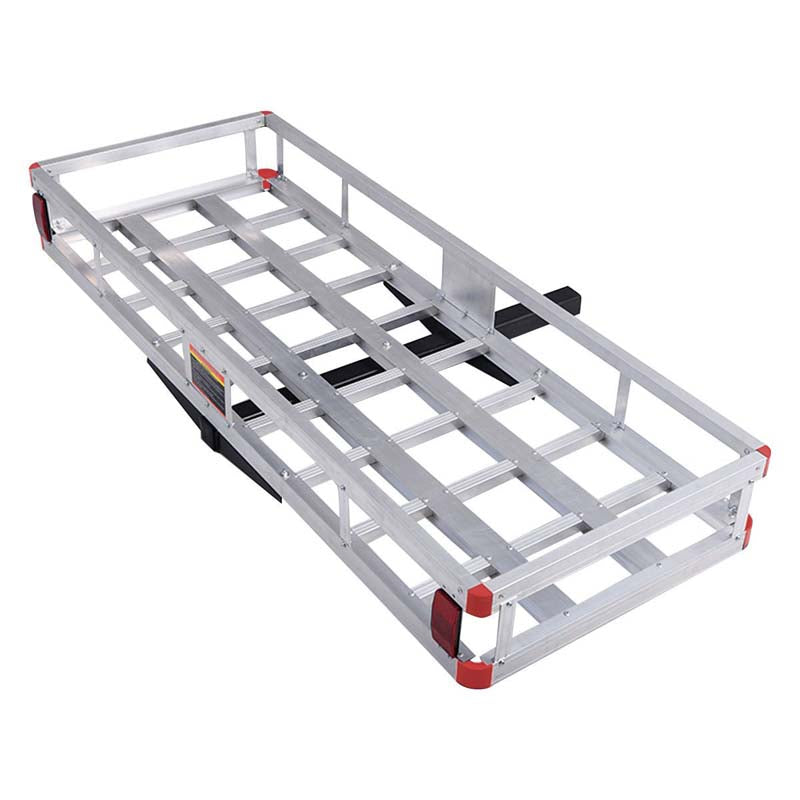 500LBS Capacity Hitch Cargo Carrier Fits 2" Receiver, 60" x 22" x 7" Mount Luggage Rack, Aluminum Trailer Vehicle Cargo Basket for SUV Truck Car