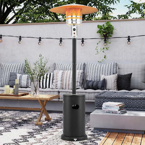 50,000 BTU Propane Outdoor Heater, Round Patio Heater with Stainless Steel Burner, Tip-Over, Flame-Out Protection, Wheels, CSA Certificated