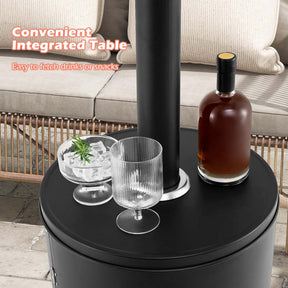 50,000 BTU Propane Outdoor Heater, Round Patio Heater with Stainless Steel Burner, Tip-Over, Flame-Out Protection, Wheels, CSA Certificated