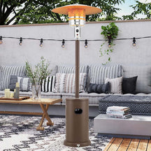 50,000 BTU Propane Outdoor Heater, Round Patio Heater with Stainless Steel Burner, Tip-Over, Flame-Out Protection, Wheels, CSA Certificated