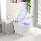 26.9" x 15.8" x 18.5" Elongated Smart Toilet with Built-In Bidet, Bidet Toilet with Heat, Dryer, Night Light, Auto Open/Close, Foot Sensor, 1.28 GPF Automatic/Blackout Flush