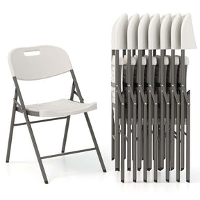 4/8/12 Pack HDPE Plastic Folding Chairs, Waiting Room Chairs with Metal Frame, Portable Banquet Chairs, Vinyl Stackable Party Chairs