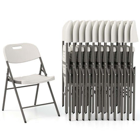 4/8/12 Pack HDPE Plastic Folding Chairs, Waiting Room Chairs with Metal Frame, Portable Banquet Chairs, Vinyl Stackable Party Chairs