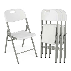 4/8/12 Pack HDPE Plastic Folding Chairs, Waiting Room Chairs with Metal Frame, Portable Banquet Chairs, Vinyl Stackable Party Chairs