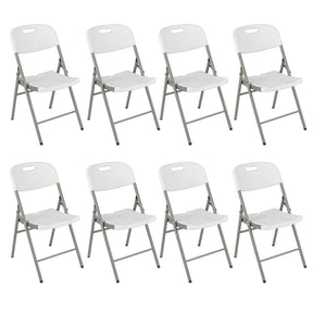 4/8/12 Pack HDPE Plastic Folding Chairs, Waiting Room Chairs with Metal Frame, Portable Banquet Chairs, Vinyl Stackable Party Chairs