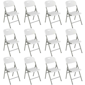 4/8/12 Pack HDPE Plastic Folding Chairs, Waiting Room Chairs with Metal Frame, Portable Banquet Chairs, Vinyl Stackable Party Chairs