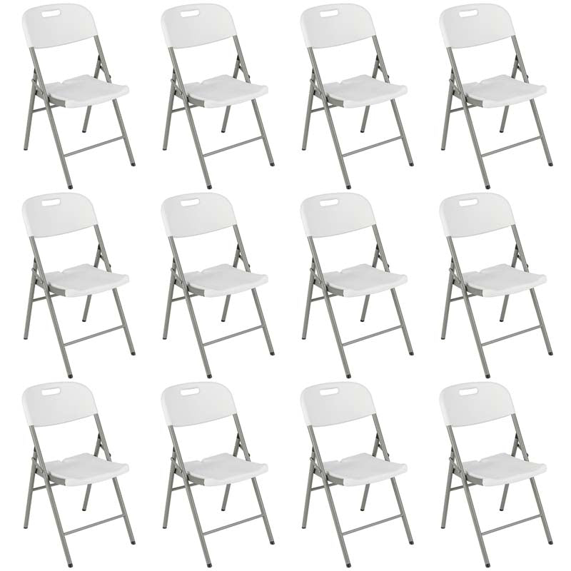 4/8/12 Pack HDPE Plastic Folding Chairs, Waiting Room Chairs with Metal Frame, Portable Banquet Chairs, Vinyl Stackable Party Chairs