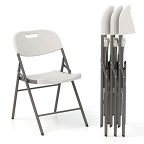 4/8/12 Pack HDPE Plastic Folding Chairs, Waiting Room Chairs with Metal Frame, Portable Banquet Chairs, Vinyl Stackable Party Chairs