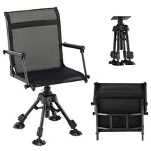 360° Swivel Silent Folding Hunting Blind Chair for Shooting Fishing, Portable Sniper Seat with 4 Adjustable Legs, All-Terrain Foot Pads