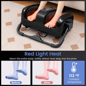 Foot Massager with Heat, 3 Massage Modes & Speed, 360° Adjustable Stand, Remote, Shiatsu Leg Massager for Feet Calf Arms Relax