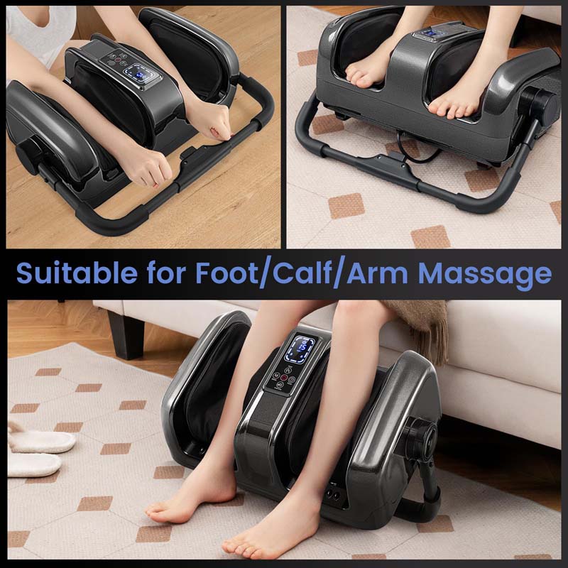 Foot Massager with Heat, 3 Massage Modes & Speed, 360° Adjustable Stand, Remote, Shiatsu Leg Massager for Feet Calf Arms Relax