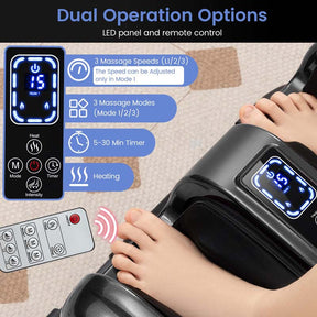 Foot Massager with Heat, 3 Massage Modes & Speed, 360° Adjustable Stand, Remote, Shiatsu Leg Massager for Feet Calf Arms Relax