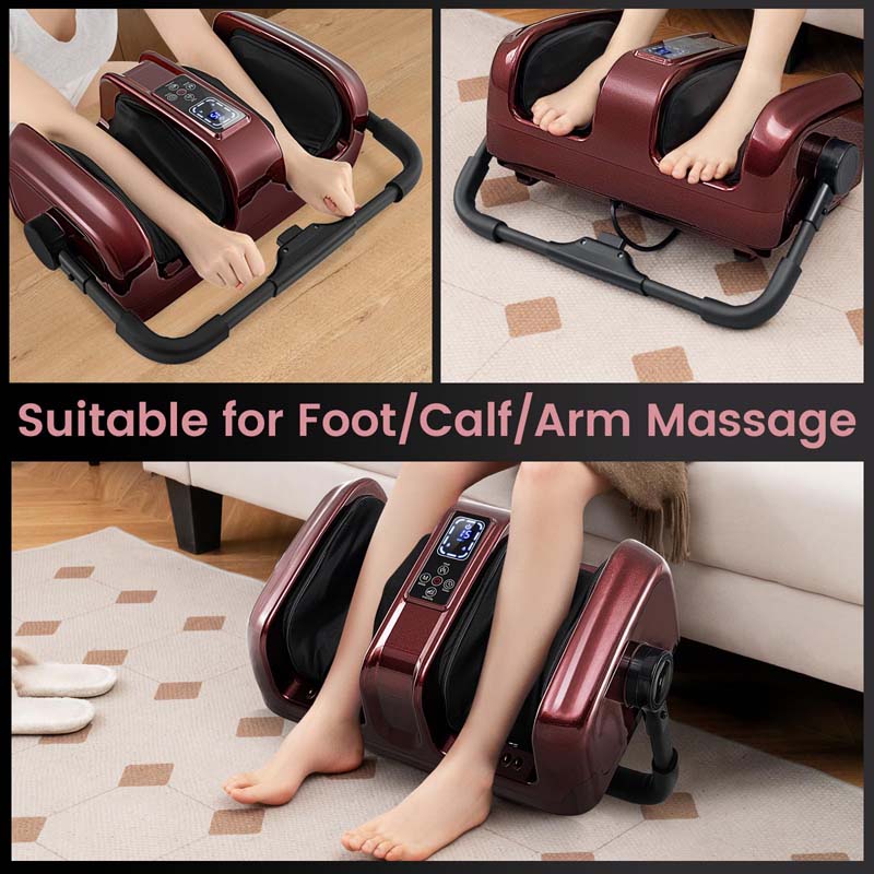 Foot Massager with Heat, 3 Massage Modes & Speed, 360° Adjustable Stand, Remote, Shiatsu Leg Massager for Feet Calf Arms Relax