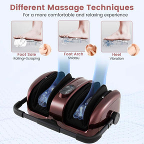 Foot & Calf Massager with Heat, Adjustable Stand, Electric Shiatsu Feet Massager for Plantar Fasciitis Pain Relief Neuropathy Muscle Arm Relaxation