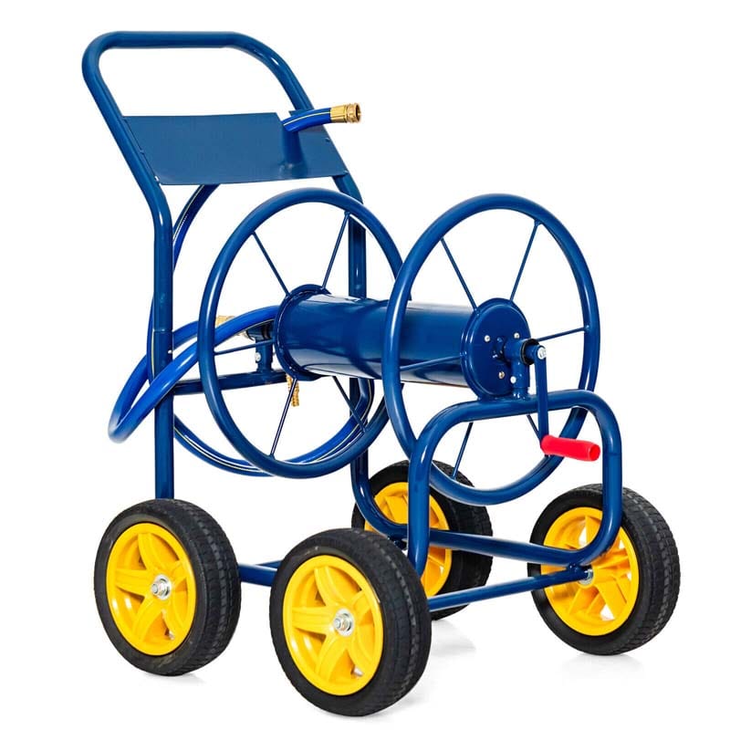 Garden Hose Reel Cart Holds 330 FT of 3/4" or 5/8” & 400 FT of 1/2" Hose, Heavy Duty Yard Water Planting Cart