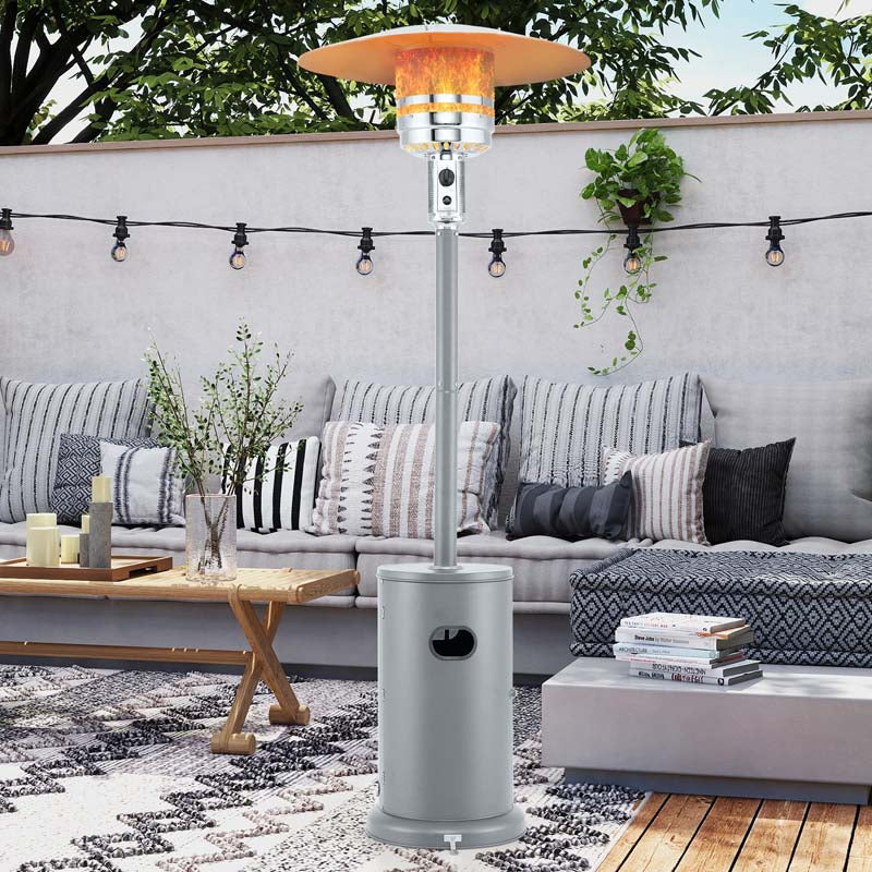 50,000 BTU Propane Outdoor Heater, Round Patio Heater with Stainless Steel Burner, Tip-Over, Flame-Out Protection, Wheels, CSA Certificated