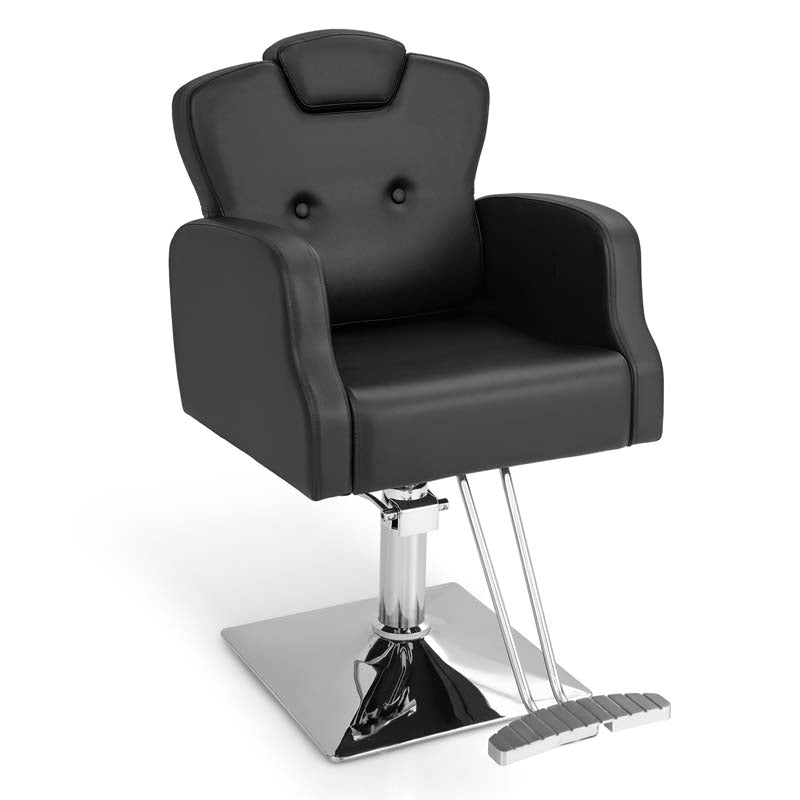 360° Swivel Salon Barber Chair with Adjustable Seat Height and Heavy Duty Hydraulic Pump