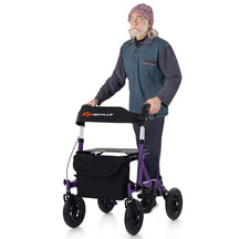 Foldable Rolling Walker with 9.5" All Terrain Pneumatic Wheel, Heavy Duty Height Adjustable Rollator Walker with Seat for Seniors