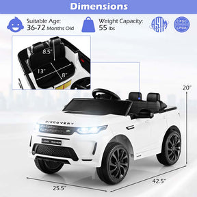 12V Licensed Land Rover Discovery Kids Ride On Car, Electric Vehicle Toy Car w/Remote Control, Lockable Doors, Slow Start System, LED Lights