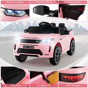 12V Licensed Land Rover Discovery Kids Ride On Car, Electric Vehicle Toy Car w/Remote Control, Lockable Doors, Slow Start System, LED Lights