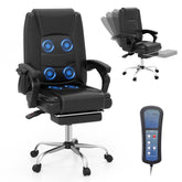 400 LBS Big and Tall Office Chair 6-Point Massage Executive Chair with Reclining Backrest, High Back Leather Swivel Computer Task Chair