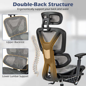 High Back Mesh Office Chair with/Tilting Backrest and Lumbar Support, Swivel Executive Task Chair Computer Desk Chair for Home Office