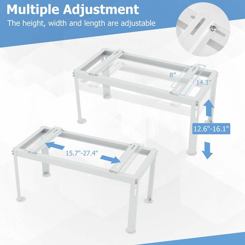 Mini Split Ground Stand for 9000-36000 BTU Ductless Air Conditioners, Adjustable Outdoor AC Unit Bracket with Heavy Duty Metal Frame