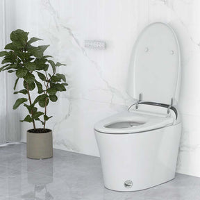 25.5" x 16" x 19" Elongated Smart Toilet Bidet with 1.28 GPF Dual Auto Flush, Adjustable Heated Seat, Dryer, Auto Open/Close Lid, Kick Sensor, Night Light