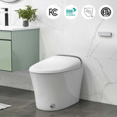 25.5" x 16" x 19" Elongated Smart Toilet Bidet with 1.28 GPF Dual Auto Flush, Adjustable Heated Seat, Dryer, Auto Open/Close Lid, Kick Sensor, Night Light