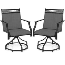 Set of 2/4 Swivel Patio Dining Chairs with Quick-Drying Fabric & Metal Frame, All-Weather Outdoor Chairs for Porch Lawn Garden Backyard