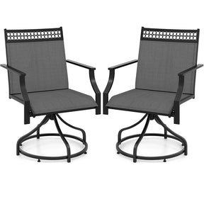 Set of 2/4 Swivel Patio Dining Chairs with Quick-Drying Fabric & Metal Frame, All-Weather Outdoor Chairs for Porch Lawn Garden Backyard