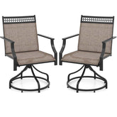 Set of 2/4 Swivel Patio Dining Chairs with Quick-Drying Fabric & Metal Frame, All-Weather Outdoor Chairs for Porch Lawn Garden Backyard