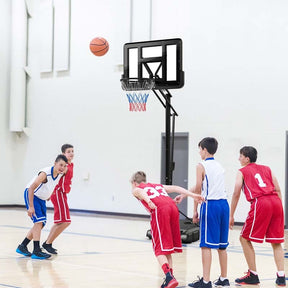 8-10FT 5-Level Height Adjustable Basketball Goal Stand with 44" Backboard, Portable Basketball Hoop Outdoor Indoor