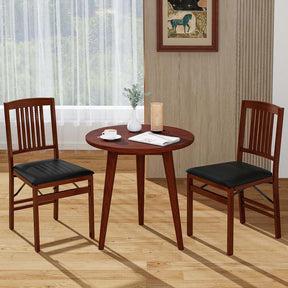 Set of 2/4 Foldable Wood Upholstered Kitchen Dining Chairs, Max Load 400 Lbs, Armless Side Chairs for Apartment Dining Room