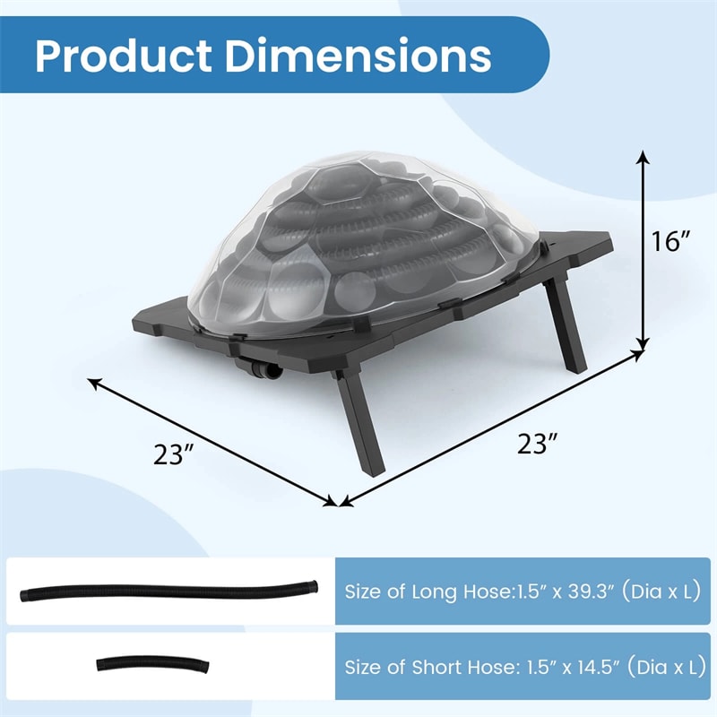 Dome Solar Swimming Pool Heater Above Ground Inground Pool Warmer Equipment with Hose Connector