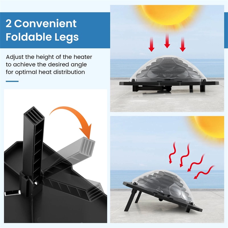 Dome Solar Swimming Pool Heater Above Ground Inground Pool Warmer Equipment with Hose Connector