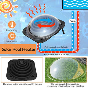 Dome Solar Swimming Pool Heater Above Ground Inground Pool Warmer Equipment with Hose Connector