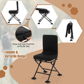 360° Swivel Hunting Blind Chair with All-Terrain Duck Feet, 330LBS Capacity, Folding Silent Deer Hunting Chair, Portable Ground Blind Chair