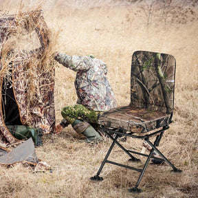 360° Swivel Hunting Blind Chair with All-Terrain Duck Feet, 330LBS Capacity, Folding Silent Deer Hunting Chair, Portable Ground Blind Chair