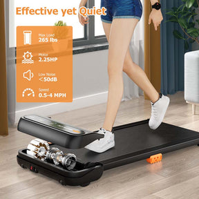 2-in-1 Under Desk Treadmill with Watch-Like Remote Control, 12 Preset Programs, LED Touch Screen, Walking Pad for Home and Office