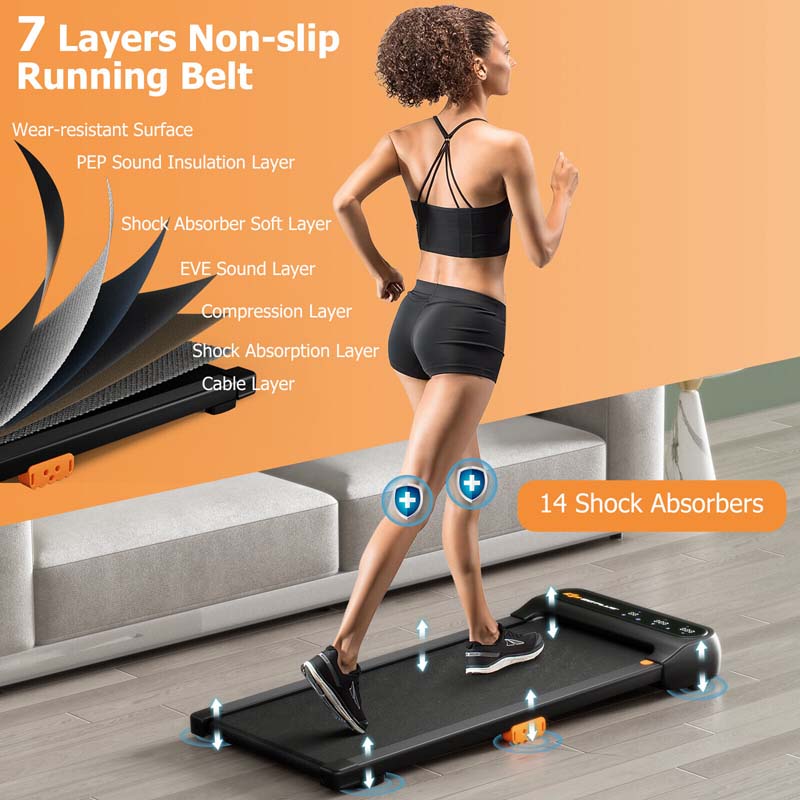 2-in-1 Under Desk Treadmill with Watch-Like Remote Control, 12 Preset Programs, LED Touch Screen, Walking Pad for Home and Office