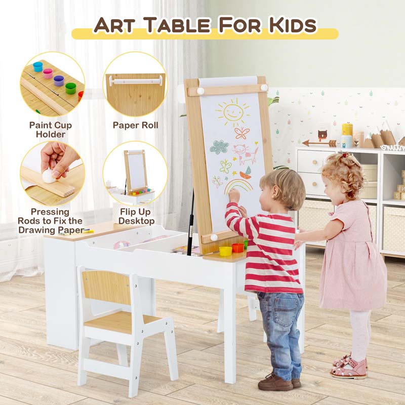 Paper Dispenser, Easel, Tabletop Art Desk, Kids Coloring, Art Desk