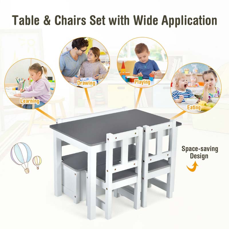 Wooden Kids Desk and chair Set with Hutch, Cabinet, Bulletin Board, Student Computer Workstation Children Study Writing Table