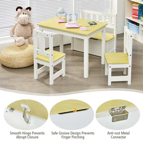 Wooden Kids Desk and chair Set with Hutch, Cabinet, Bulletin Board, Student Computer Workstation Children Study Writing Table